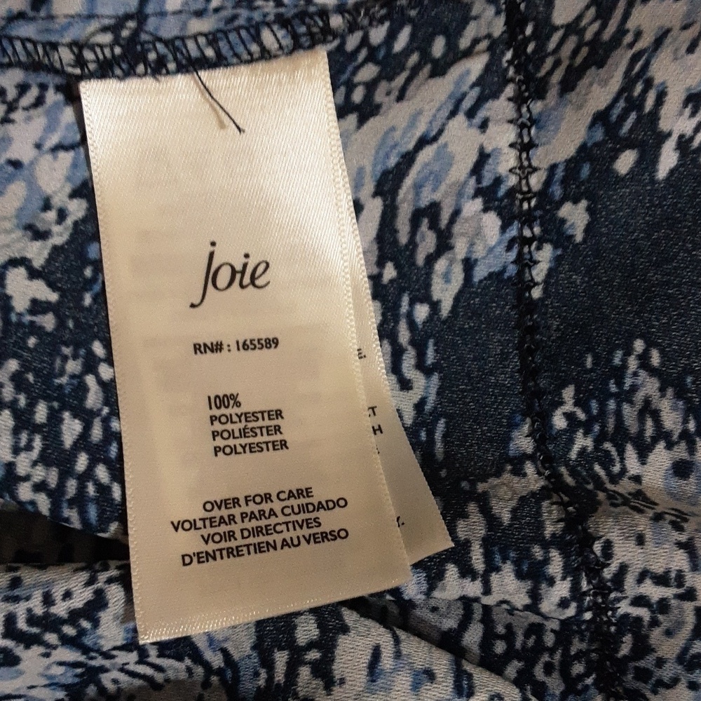 Joie Peasant blouse top Blue Patterned Women Bleu XL casual vacation office boho - Picture 10 of 12